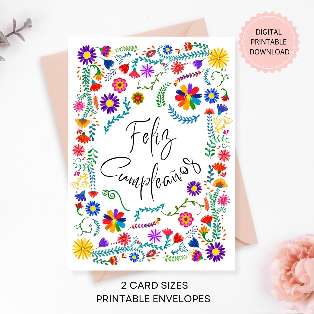 Feliz Cumplea os Printable Card Spanish Birthday Card For Friends Watercolor Mexican Flowers Digital Download Bonus Printable Envelopes Etsy Feliz Cumplea os Printable Card Spanish Birthday Card For Friends Watercolor Mexican Flowers Digital Download Bonus Printable Envelopes Etsy