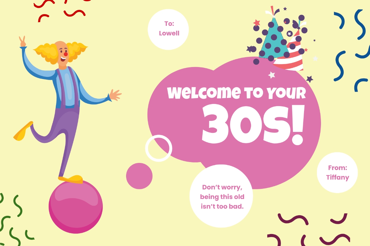 Free 30th Birthday Card Templates Editable And Printable