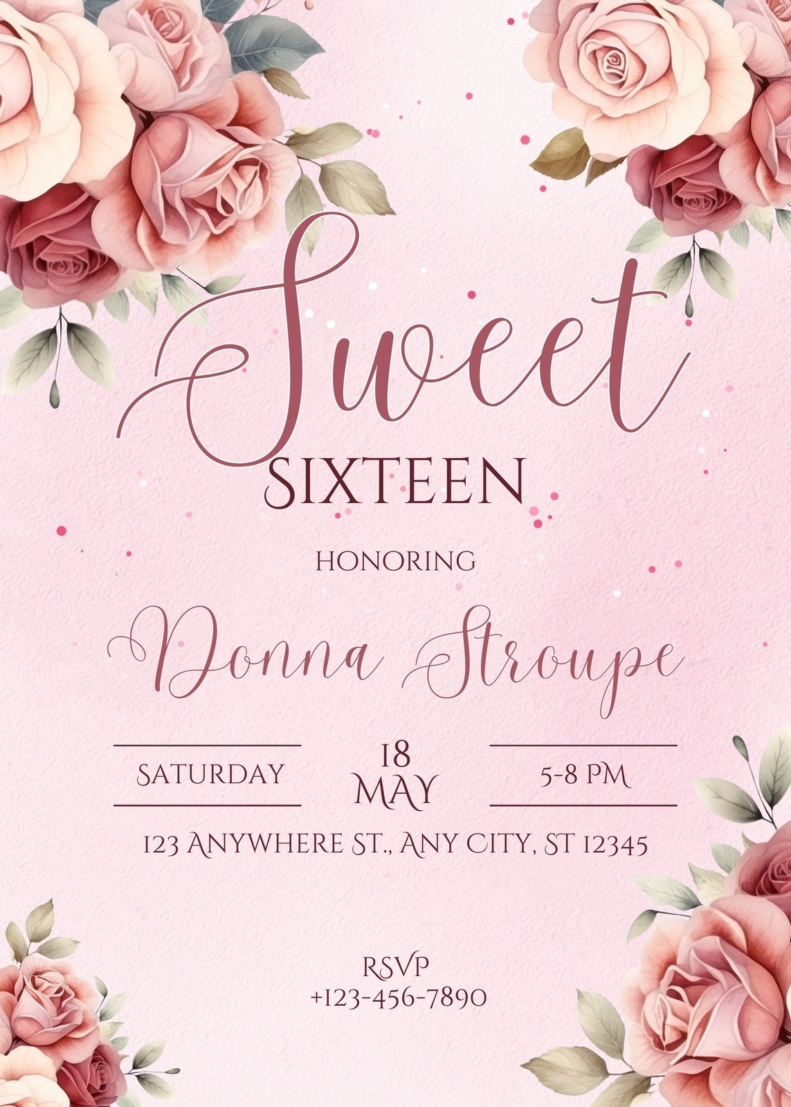 Free And Customizable Sweet 16 Templates Canva Free And Customizable Sweet 16 Templates Canva