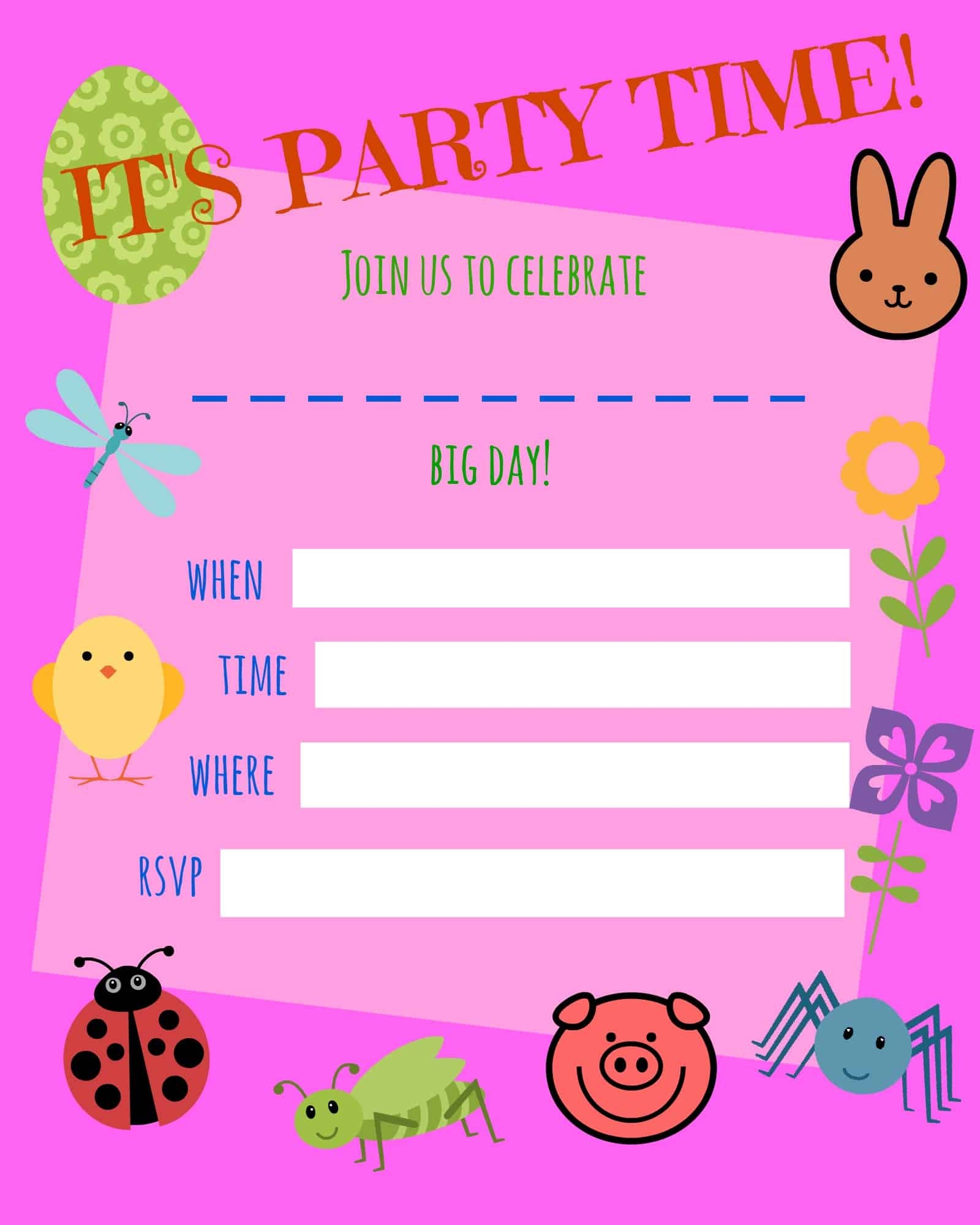 birthday invites free printable