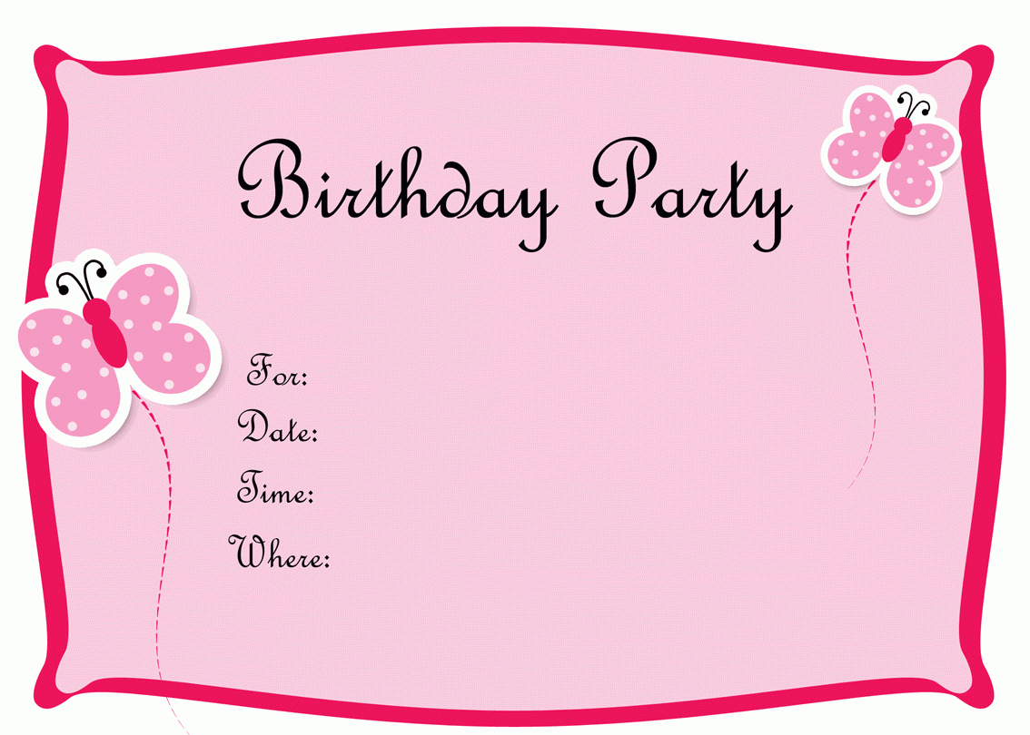Free Birthday Invitations To Print Free Birthday Invitations To Print