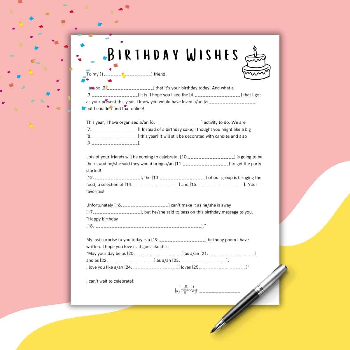 Free Birthday Mad Libs Style Printable Love U0026 Laugh Games Free Birthday Mad Libs Style Printable Love U0026 Laugh Games