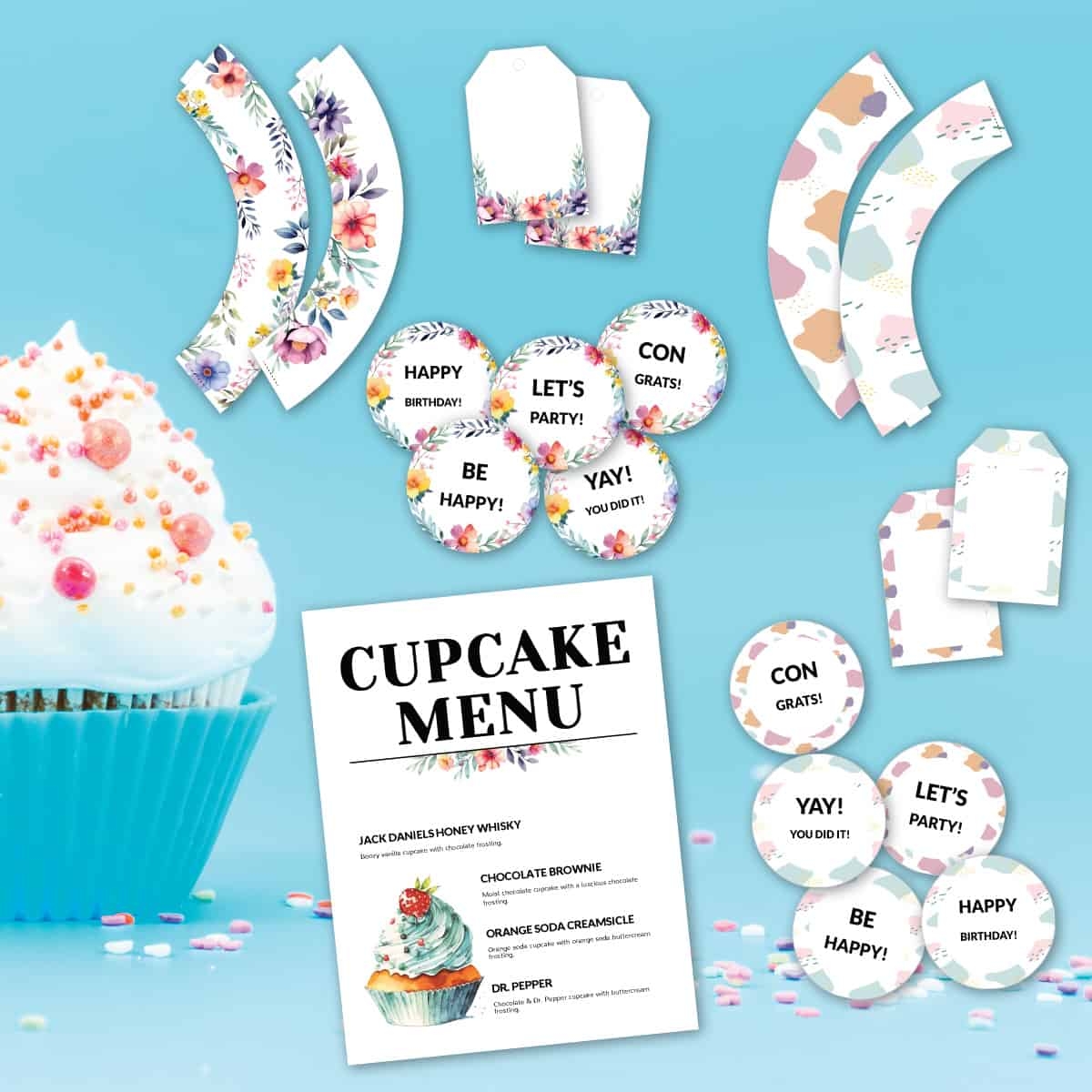 birthday cupcake printables birthday cupcake printables