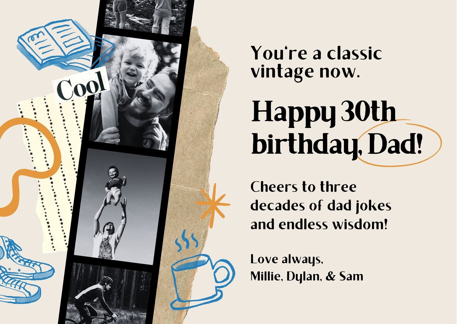Free Custom Printable 30th Birthday Card Templates Canva