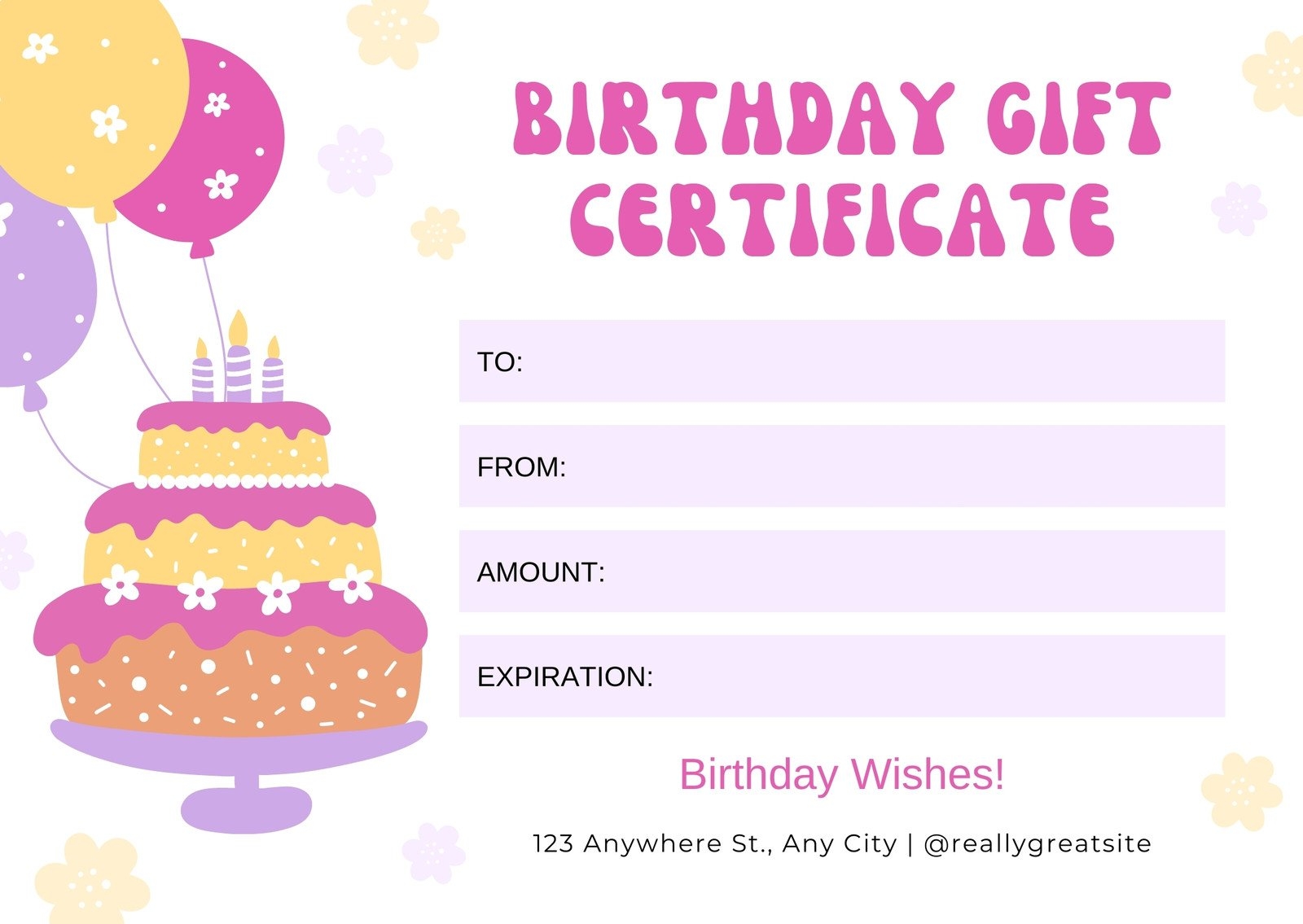 free printable birthday gift certificates