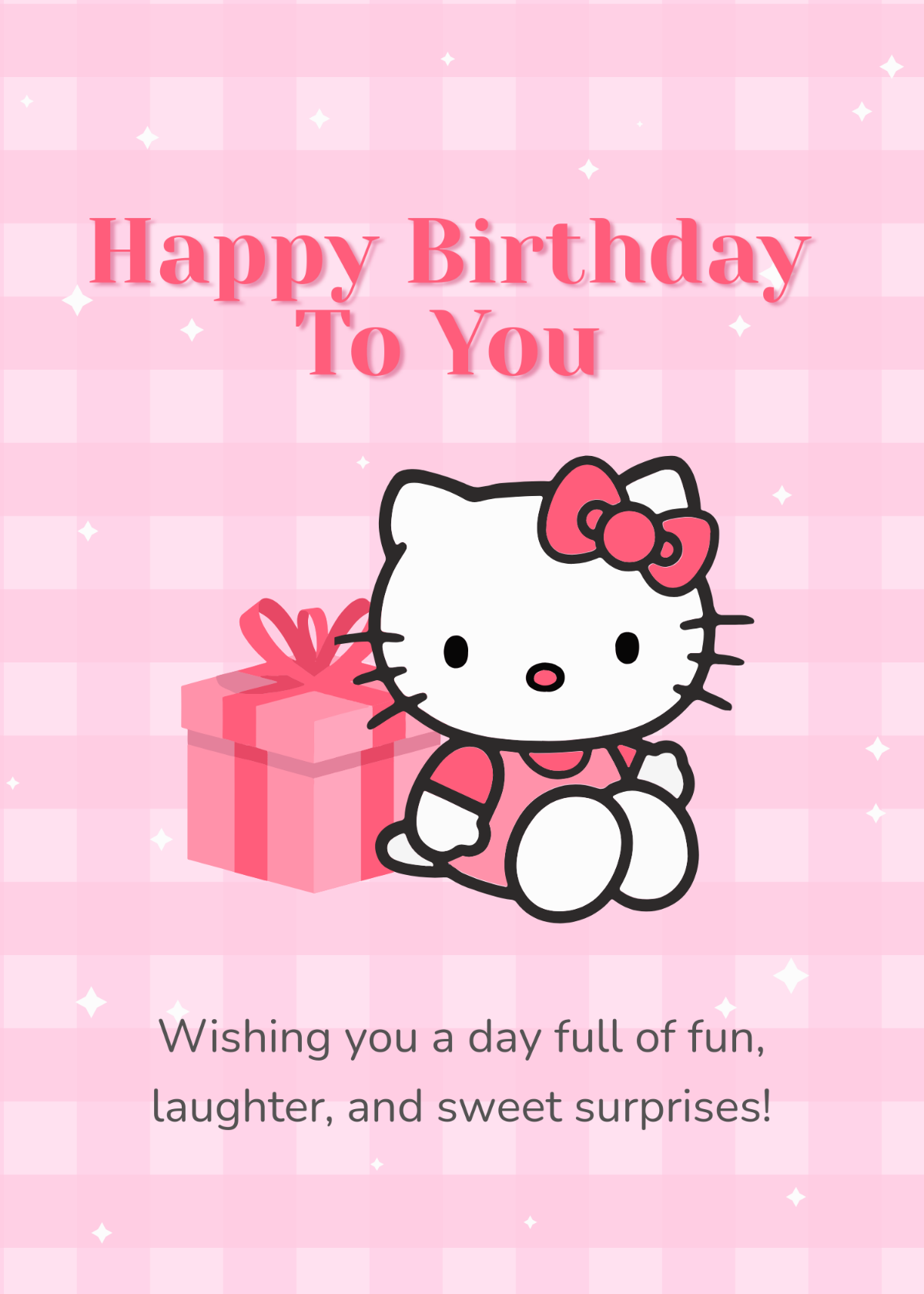 Printable Hello Kitty Birthday Card