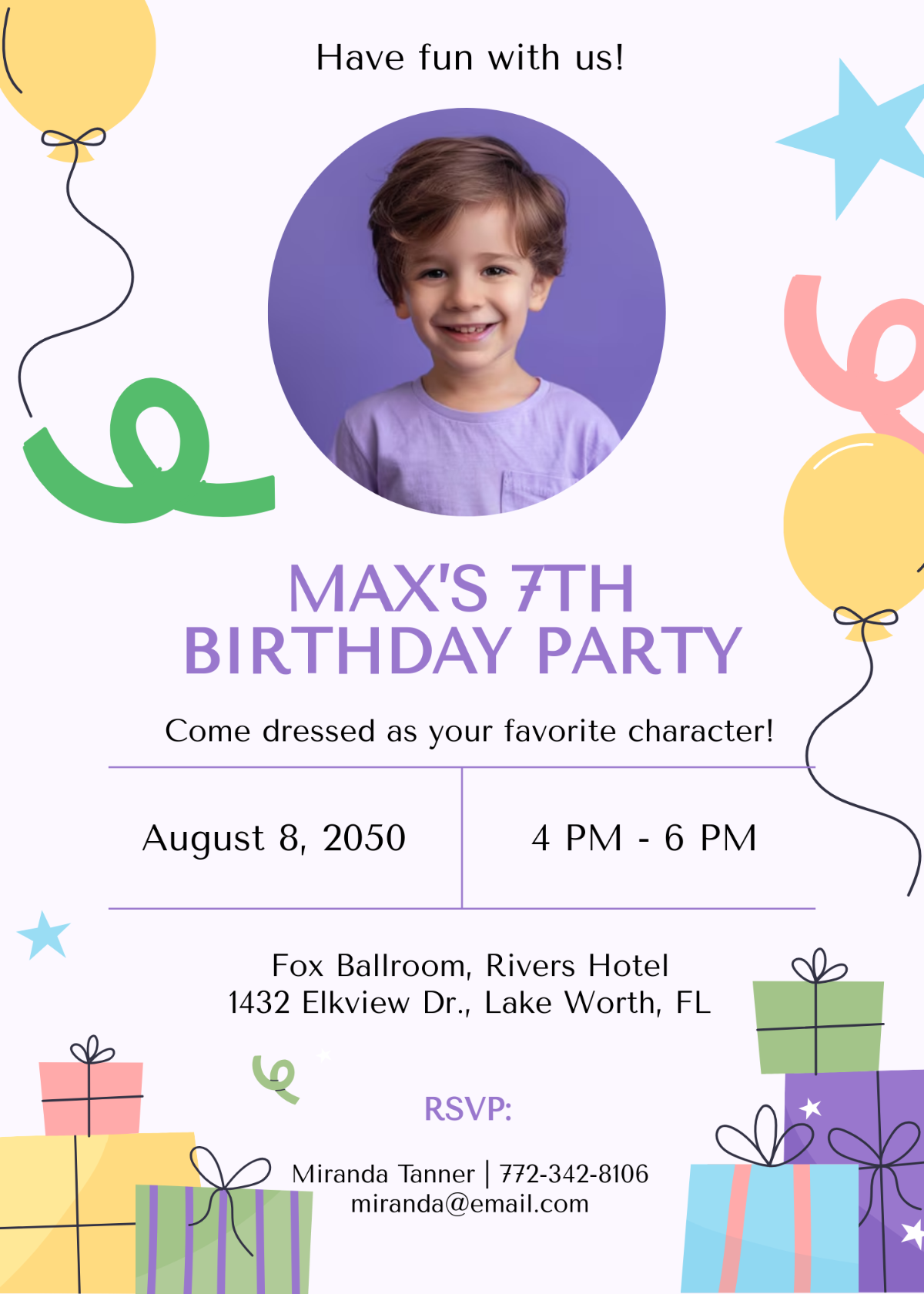 Free Kids Birthday Invitation Templates Editable And Printable Free Kids Birthday Invitation Templates Editable And Printable