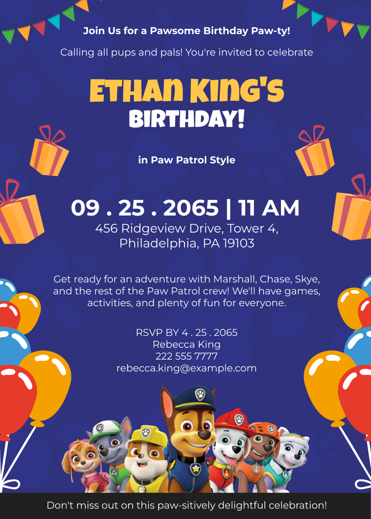 Free Paw Patrol Birthday Invitation Template To Edit Online
