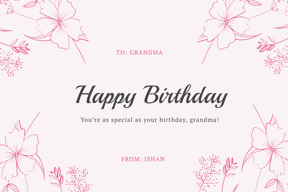 Free Printable Birthday Card For Grandma Template To Edit Online