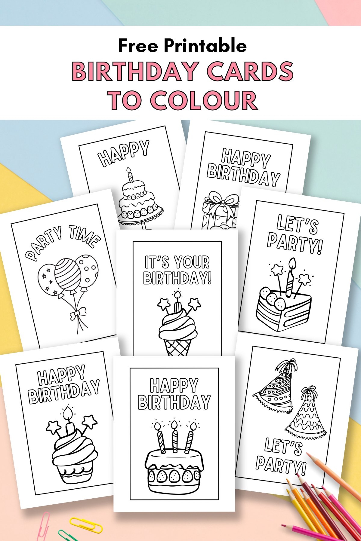 Free Printable Birthday Cards To Colour Gathering Beauty