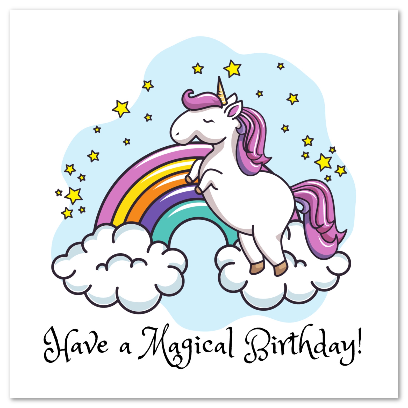 unicorn birthday card printable