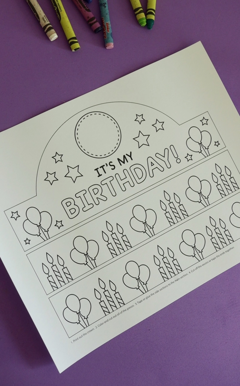 birthday crown printable pdf free