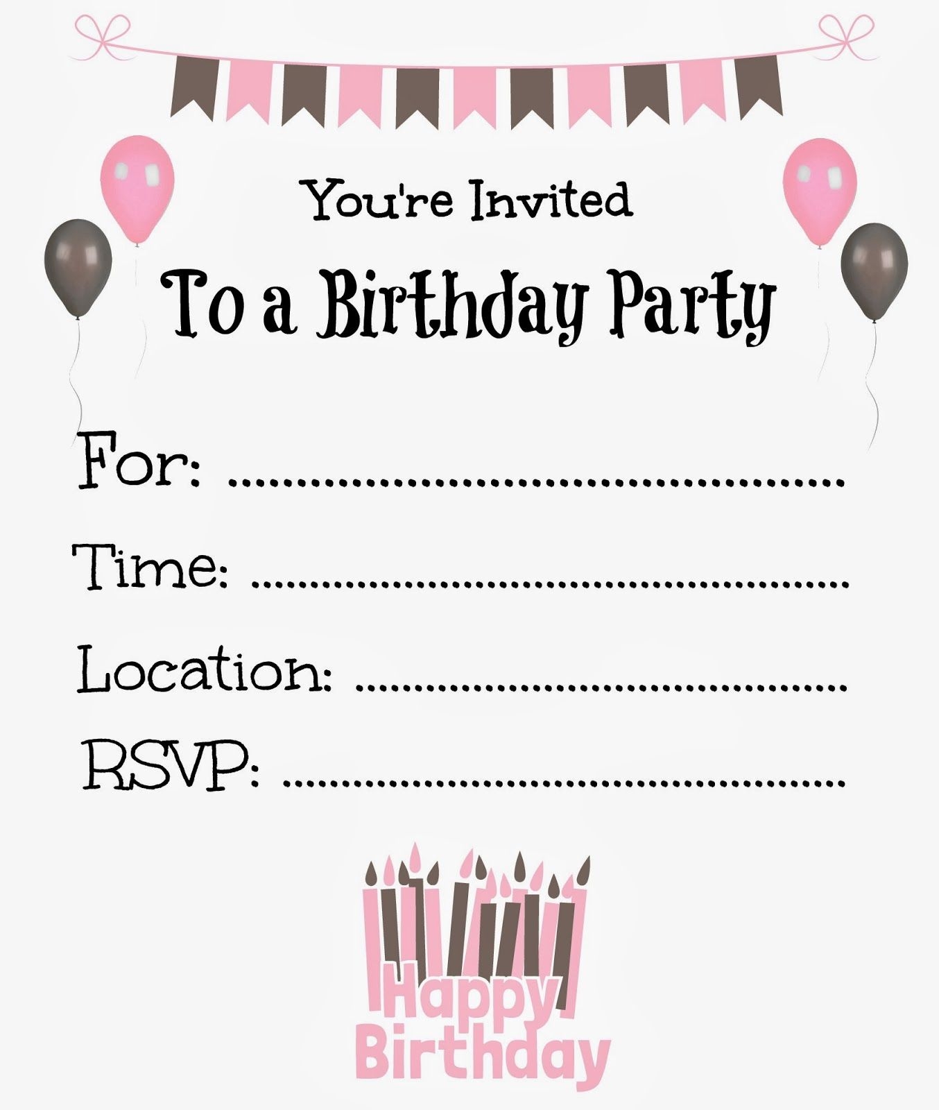 free birthday invitation printables free birthday invitation printables