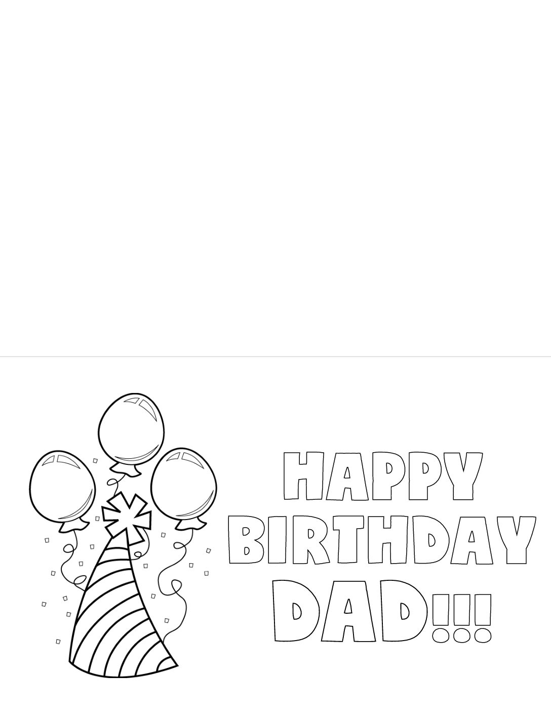 Free Printable Colouring Card For Dads Birthday Fathers Day Or Worksheets Library