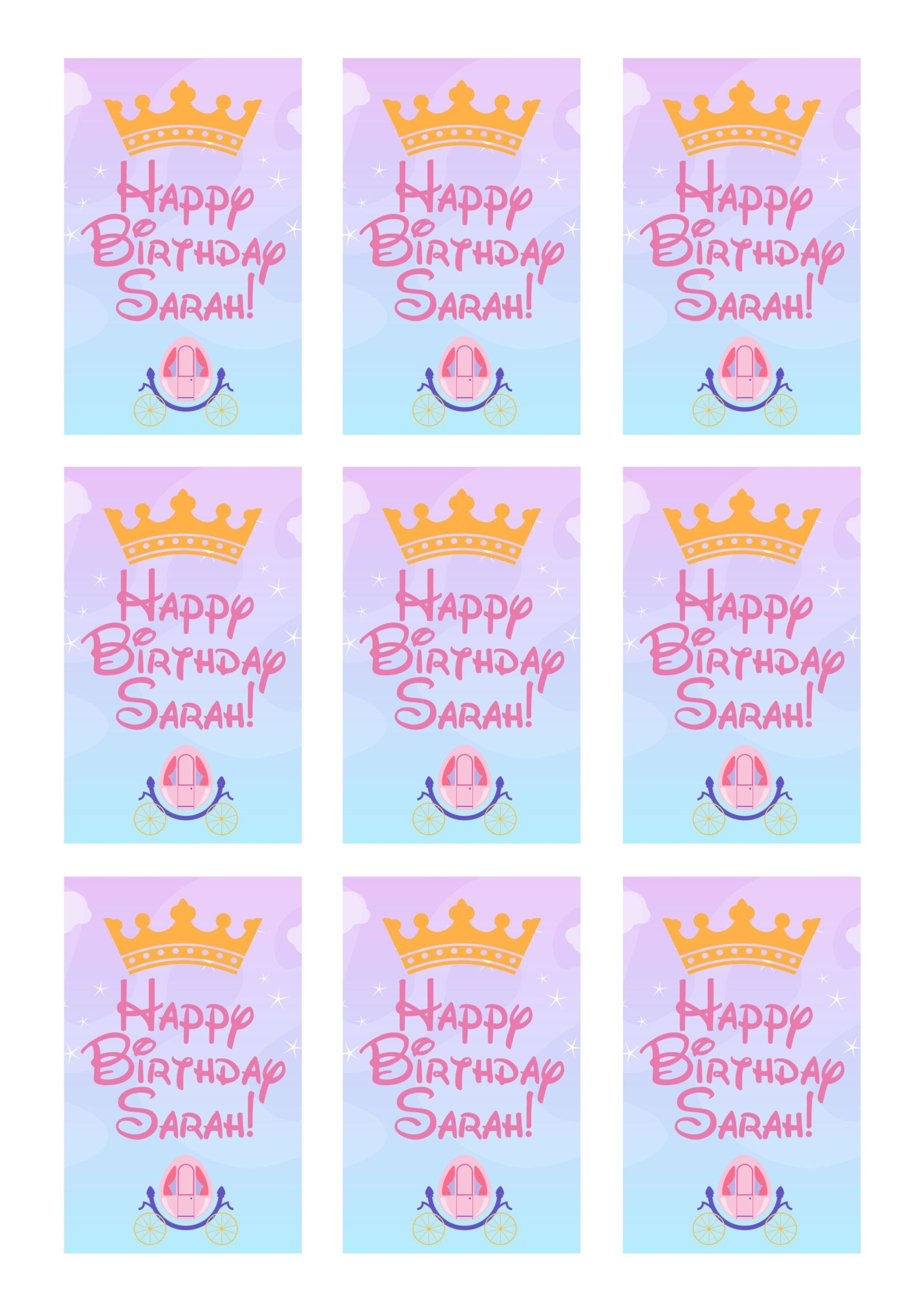 free printable editable girls birthday gift tags