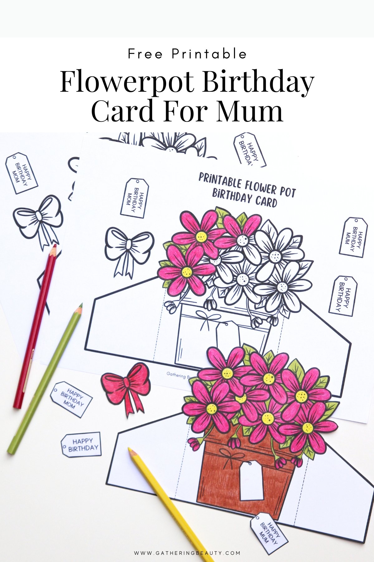 Free Printable Flowerpot Birthday Cards For Mum Gathering Beauty