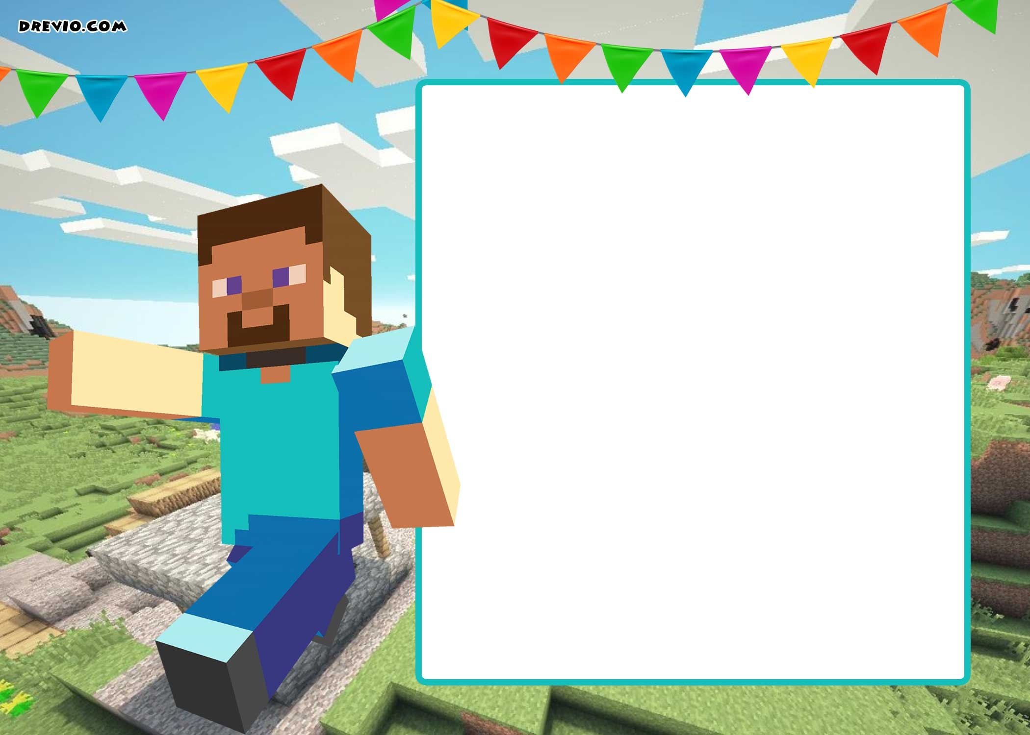 FREE Printable Minecraft Birthday Invitation Template UPDATE Worksheets Library