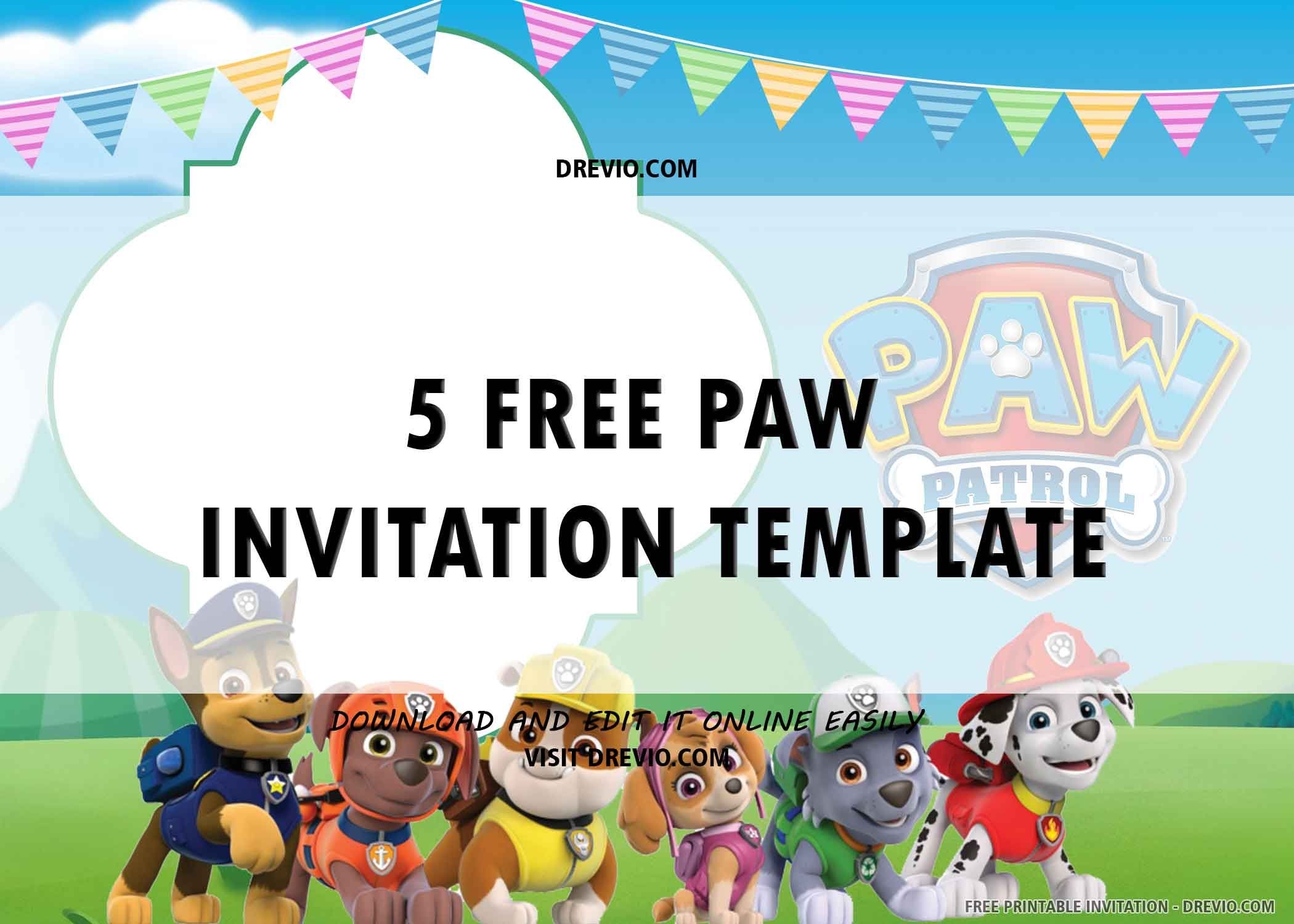 FREE PRINTABLE Paw Patrol Birthday Invitation Template 