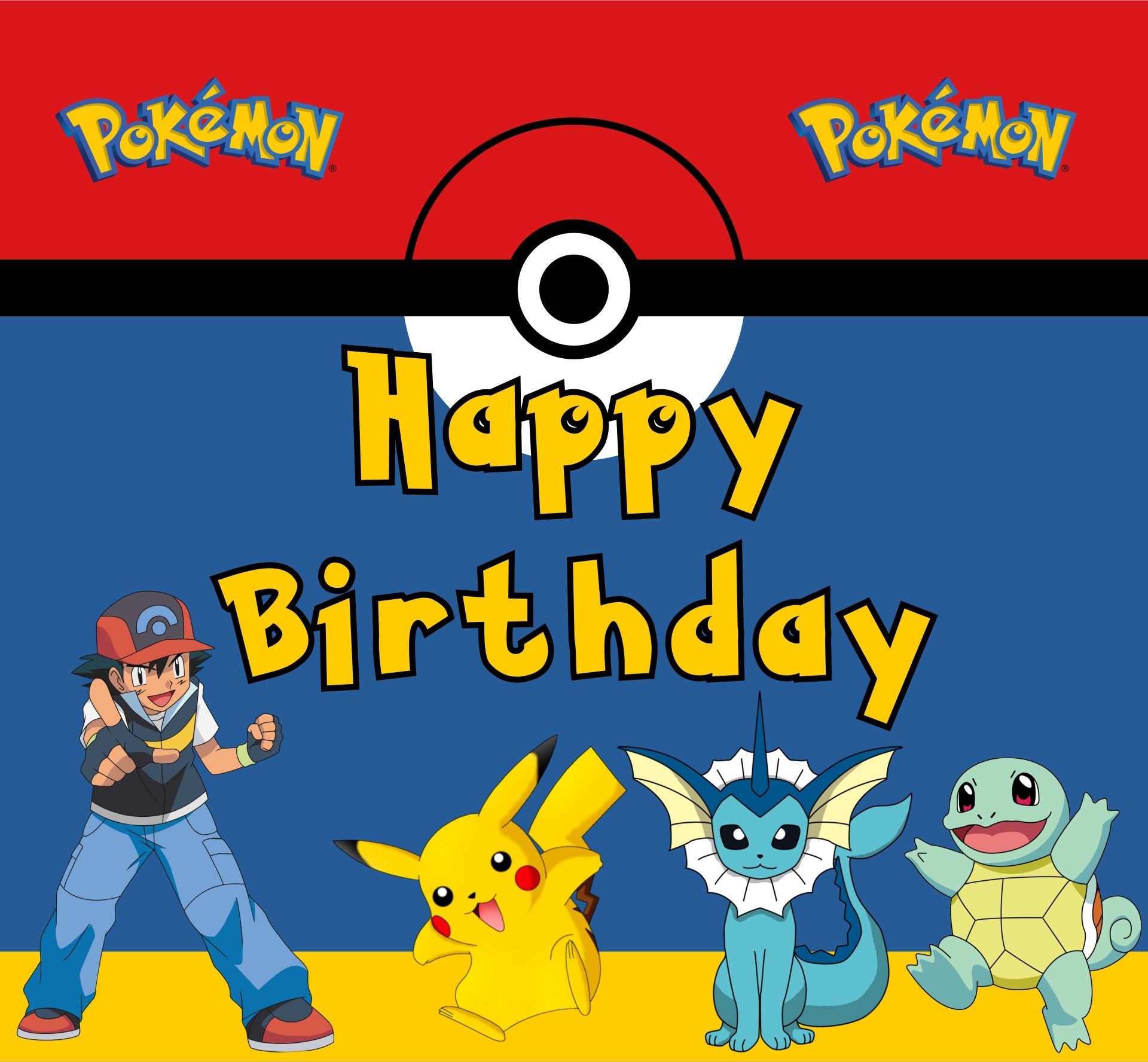 Free Printable Pokemon Birthday Cards