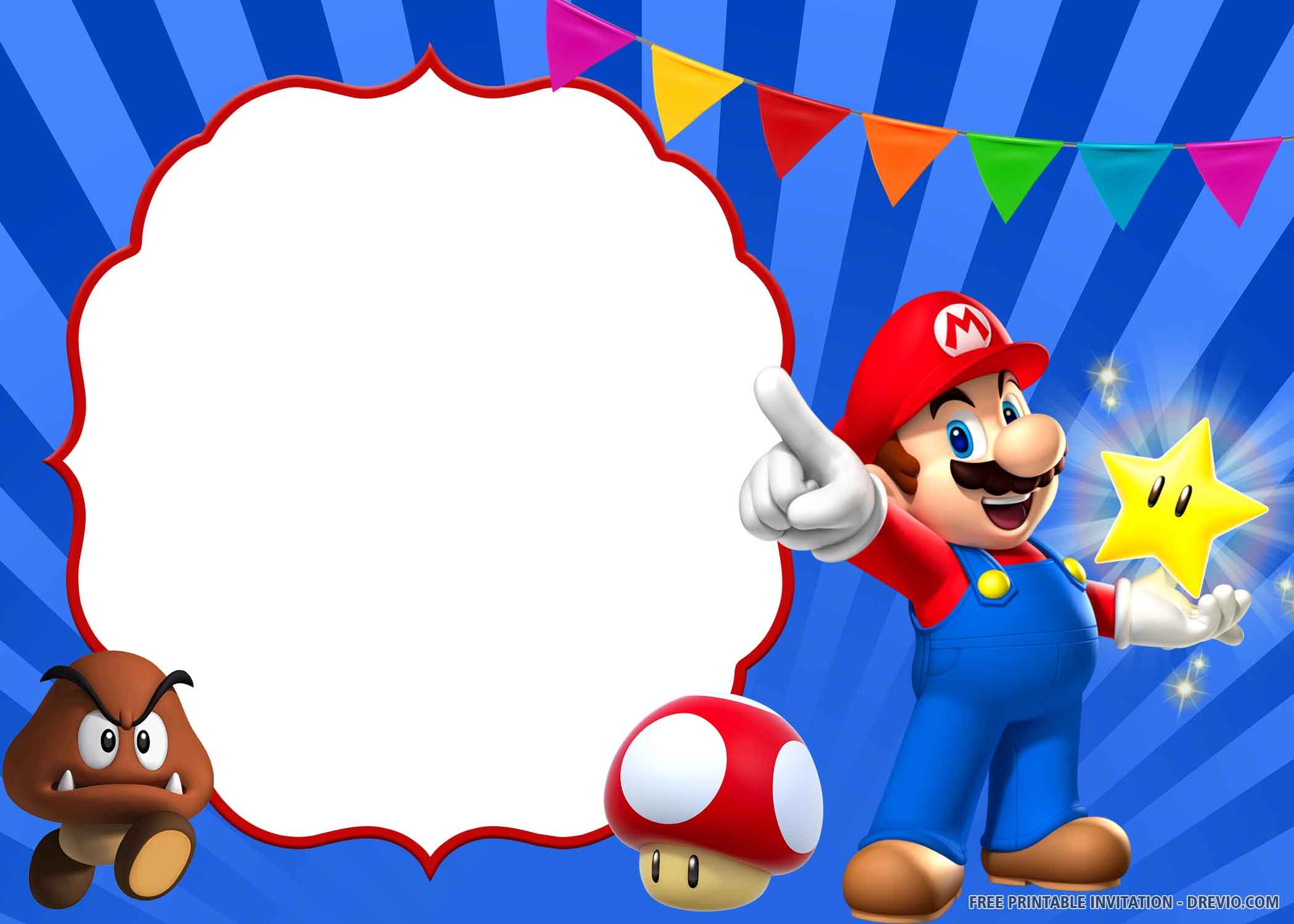 mario birthday card printable