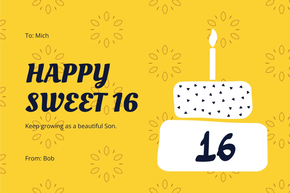 Free Sweet 16 Birthday Card For Son Template To Edit Online Free Sweet 16 Birthday Card For Son Template To Edit Online