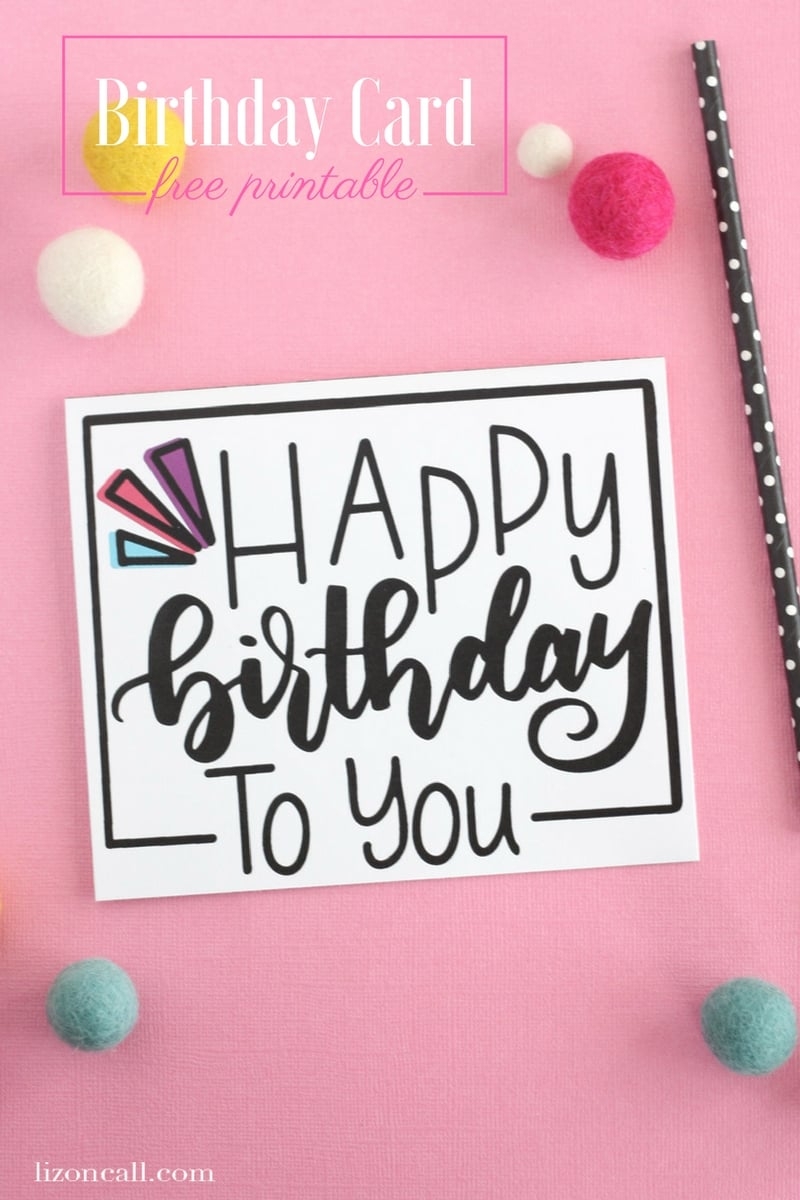 Hand Lettered Free Printable Birthday Card