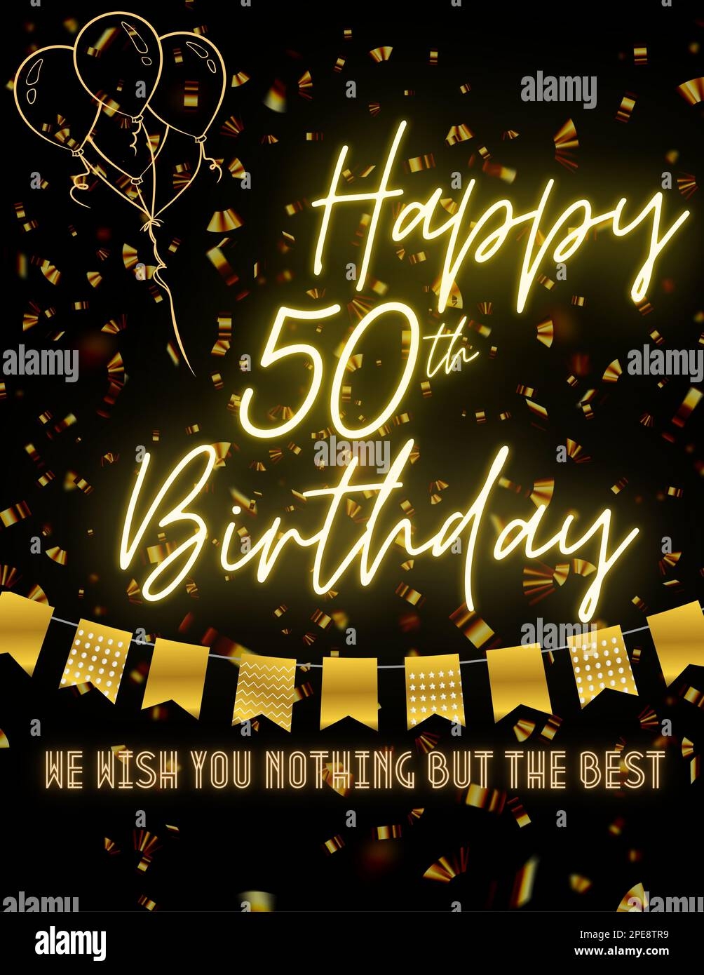 HAPPY 50th BIRTHDAY Black Gold Golden Card Invitation For HAPPY 50th BIRTHDAY Black Gold Golden Card Invitation For