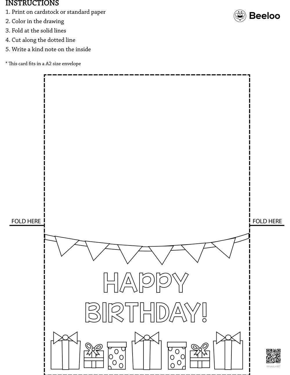 Happy Birthday Card Beeloo Printable Crafts And Activities For Kids