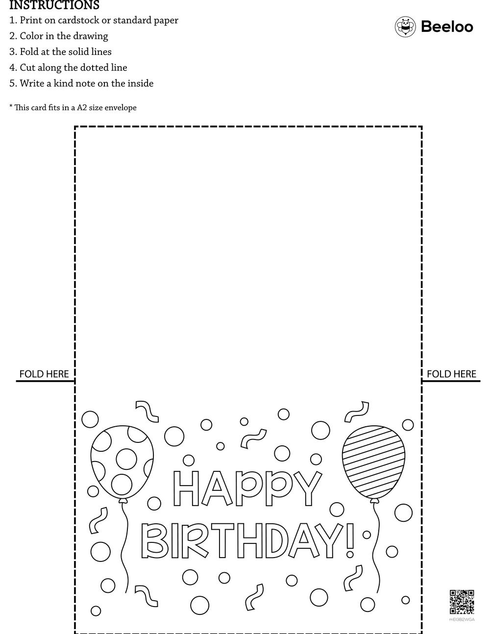 Happy Birthday Card Beeloo Printable Crafts And Activities For Kids Happy Birthday Card Beeloo Printable Crafts And Activities For Kids