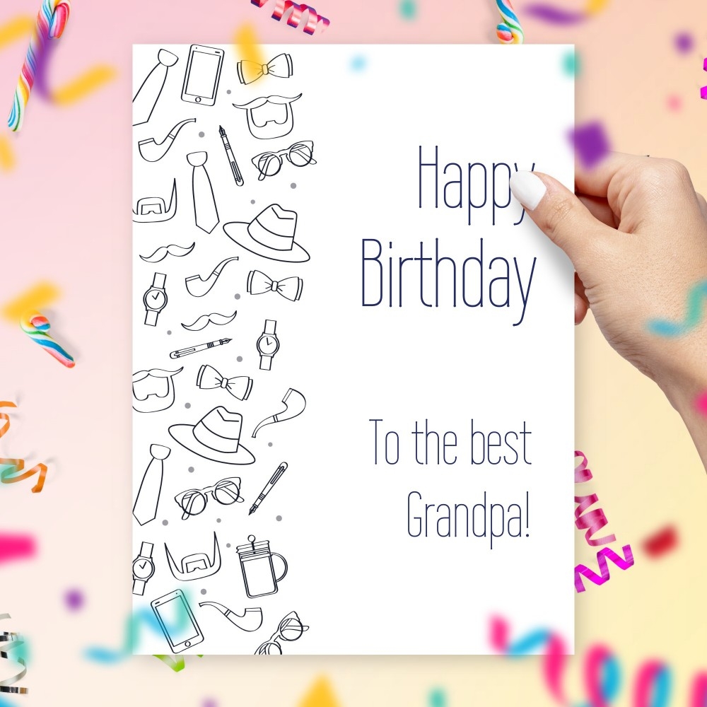 Happy Birthday Card To The Best Grandpa Template Editable Online Happy Birthday Card To The Best Grandpa Template Editable Online