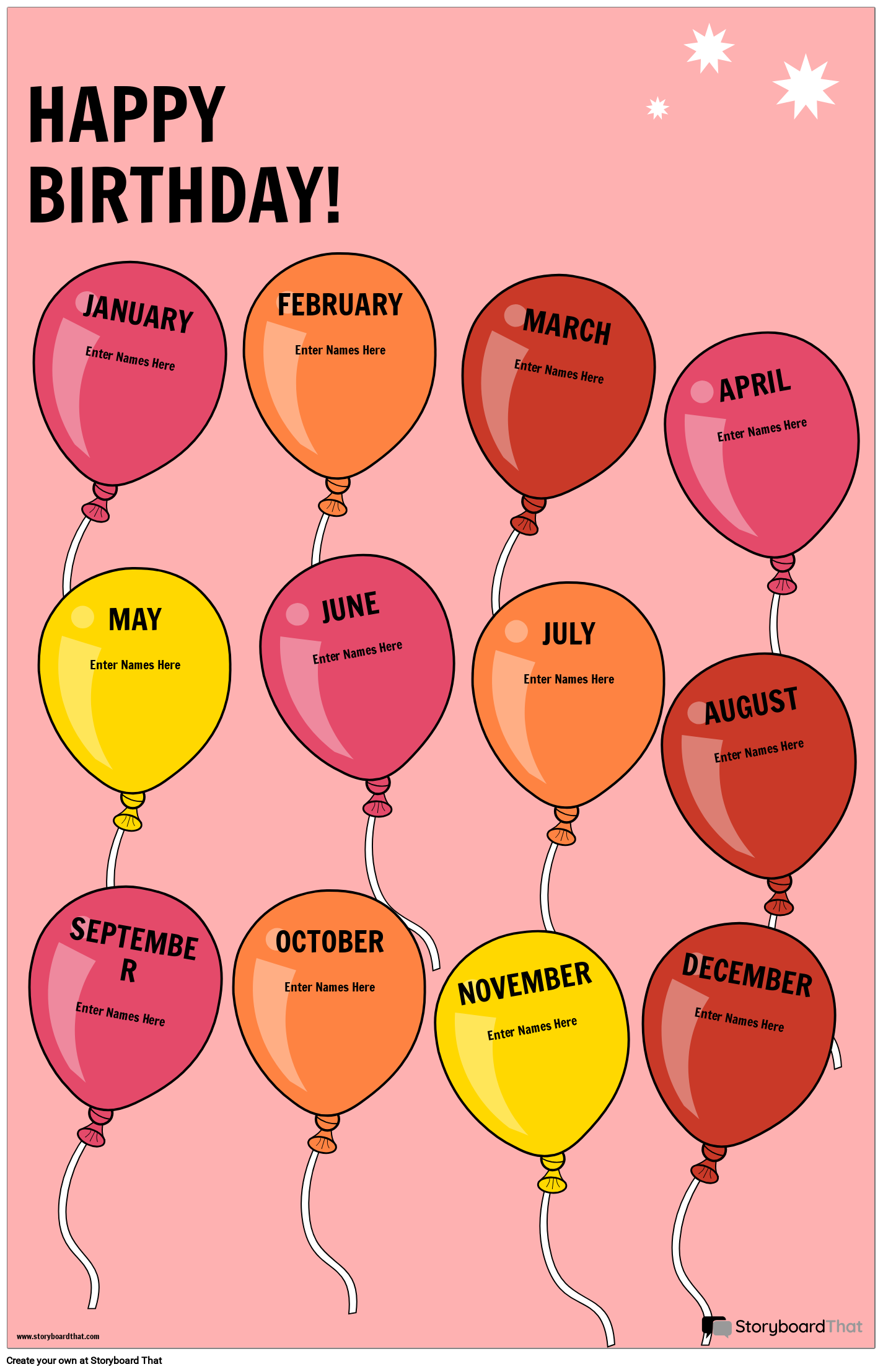 Birthday Chart Printable