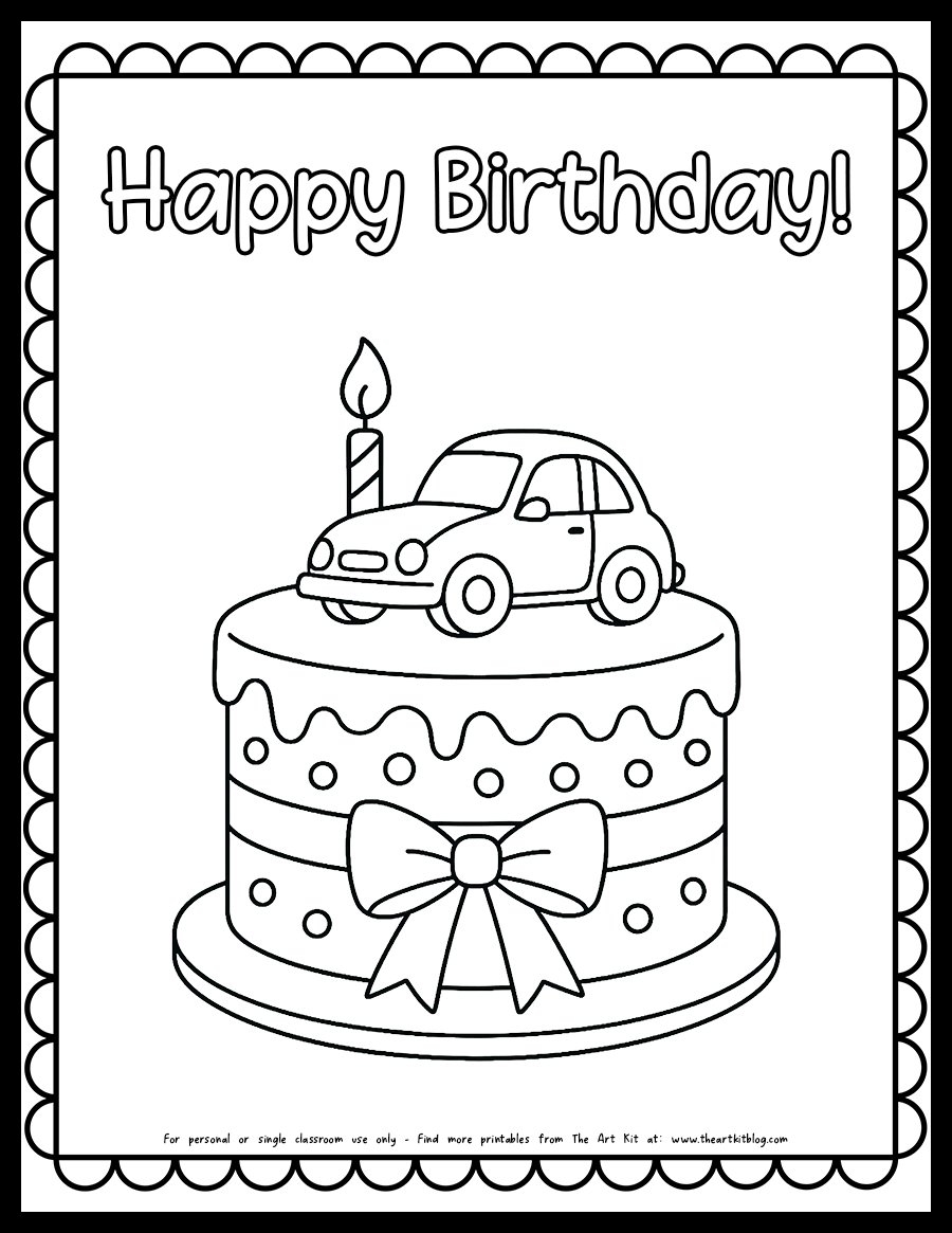 printable happy birthday coloring pages