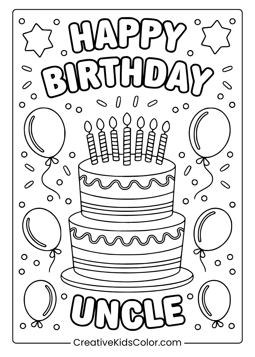 Happy Birthday Coloring Pages 25 Free Printable PDF Happy Birthday Coloring Pages 25 Free Printable PDF