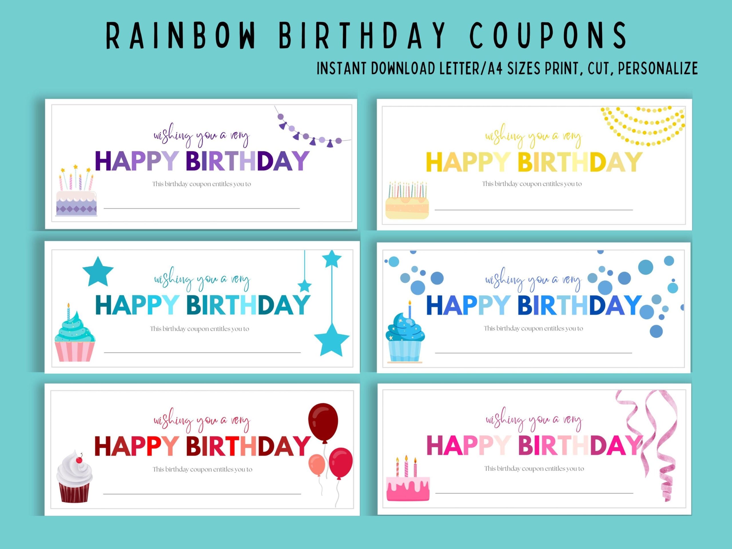 Happy Birthday Coupon Book Fill in DIY Gift digital Download Etsy Happy Birthday Coupon Book Fill in DIY Gift digital Download Etsy