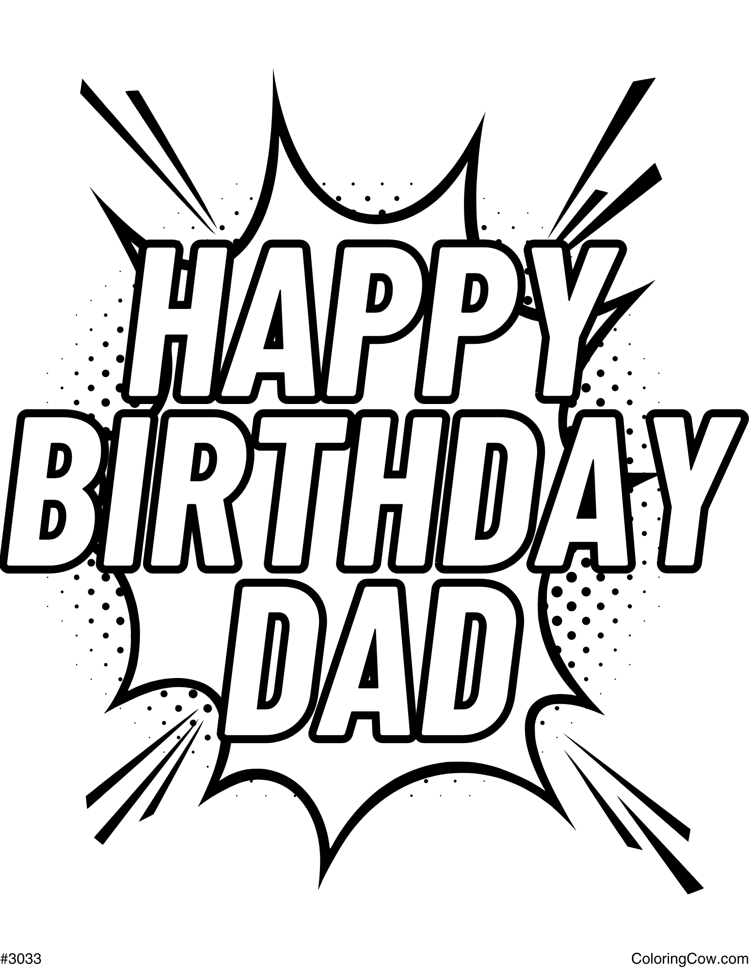 Happy Birthday Daddy Coloring Pages Printable