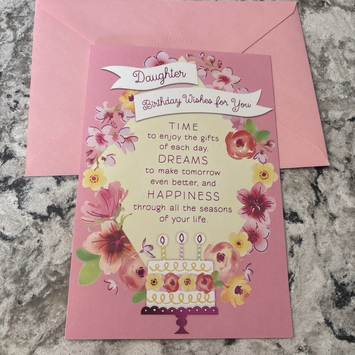 Happy Birthday Daughter Dreams Wishes 5 5 x8 Hallmark Heartline Greeting Card Happy Birthday Daughter Dreams Wishes 5 5 x8 Hallmark Heartline Greeting Card