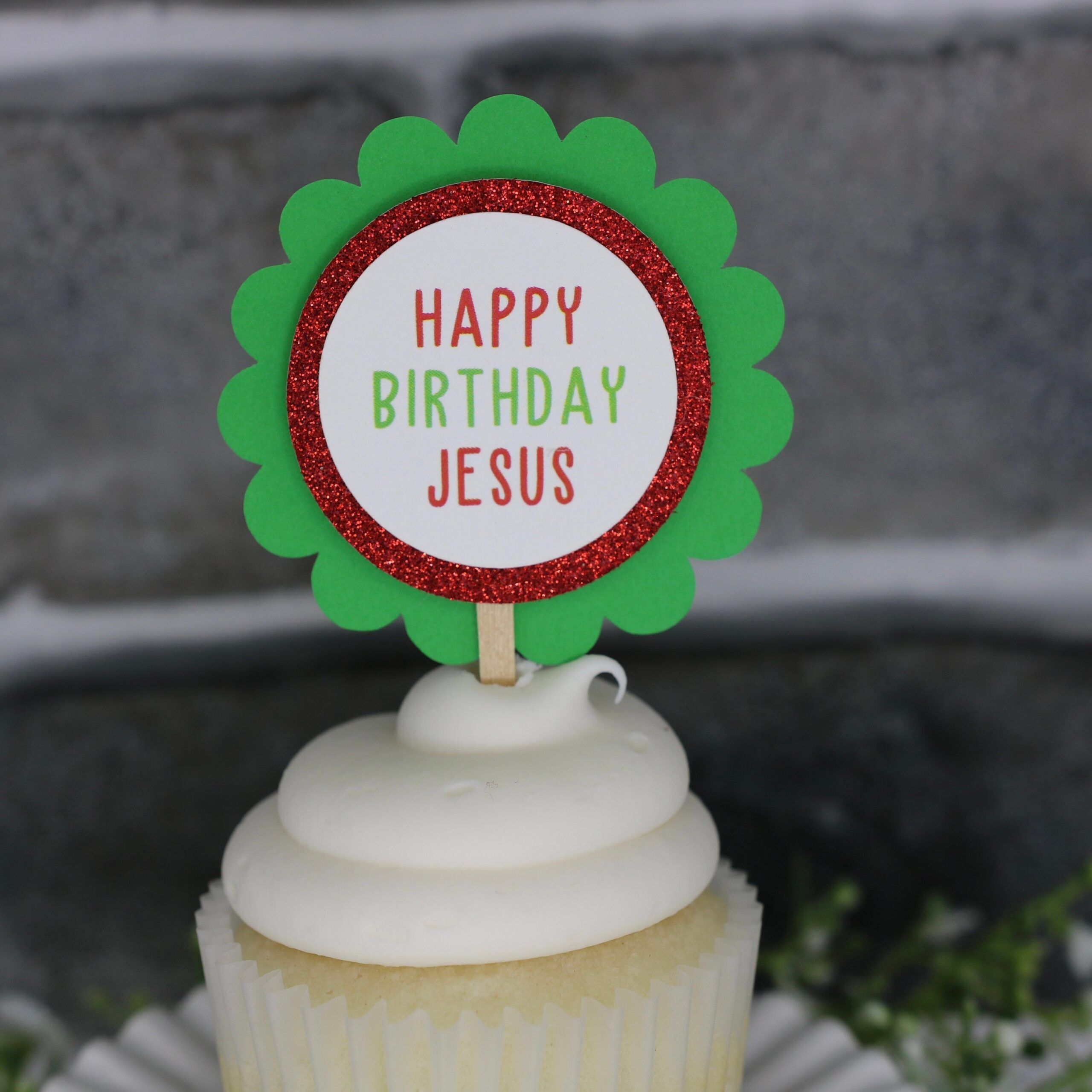 Happy Birthday Jesus Cupcake Toppers Qty 12 Etsy