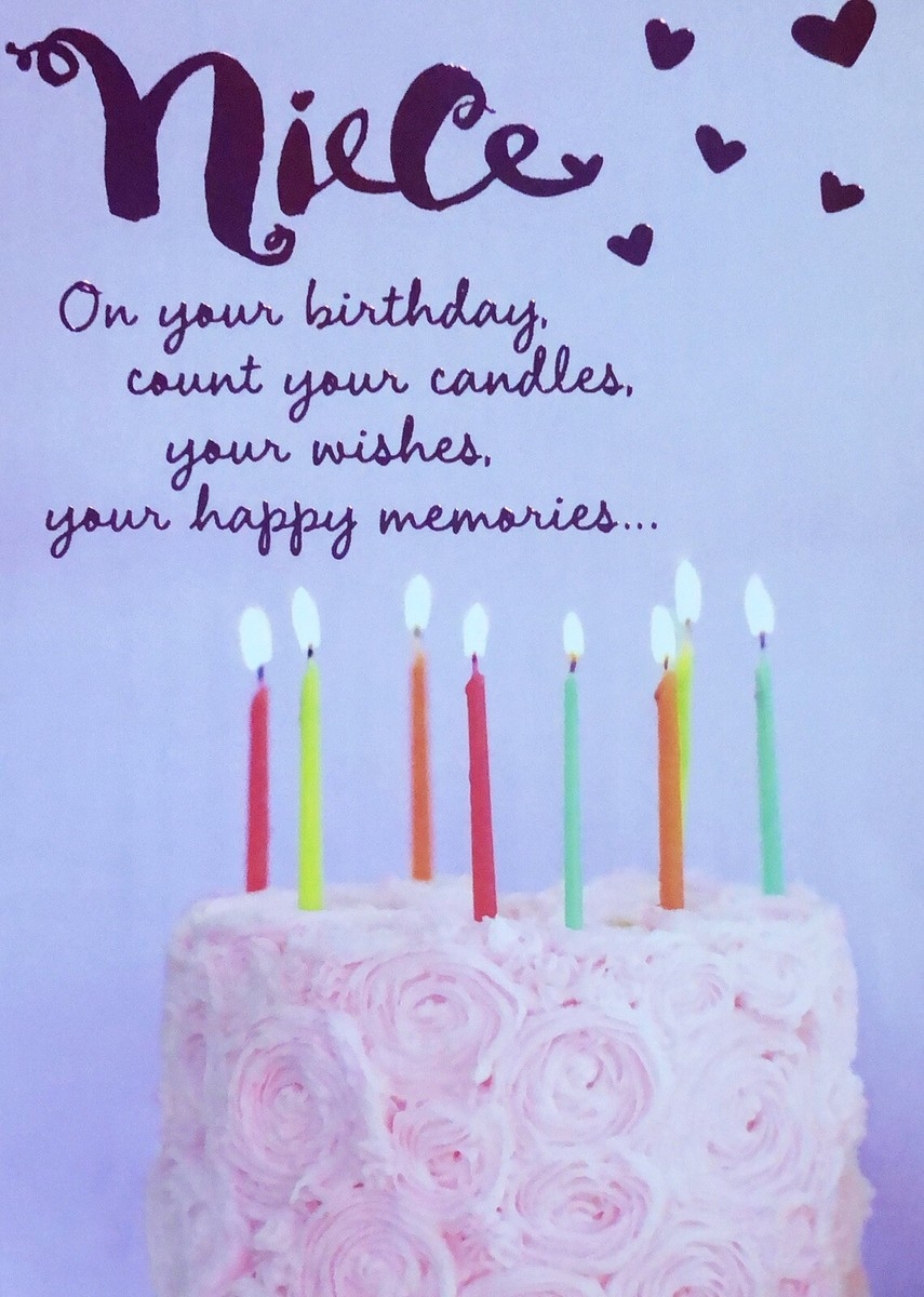 Happy Birthday Niece On Your Birthday Cake 5 x7 Hallmark Greeting Card