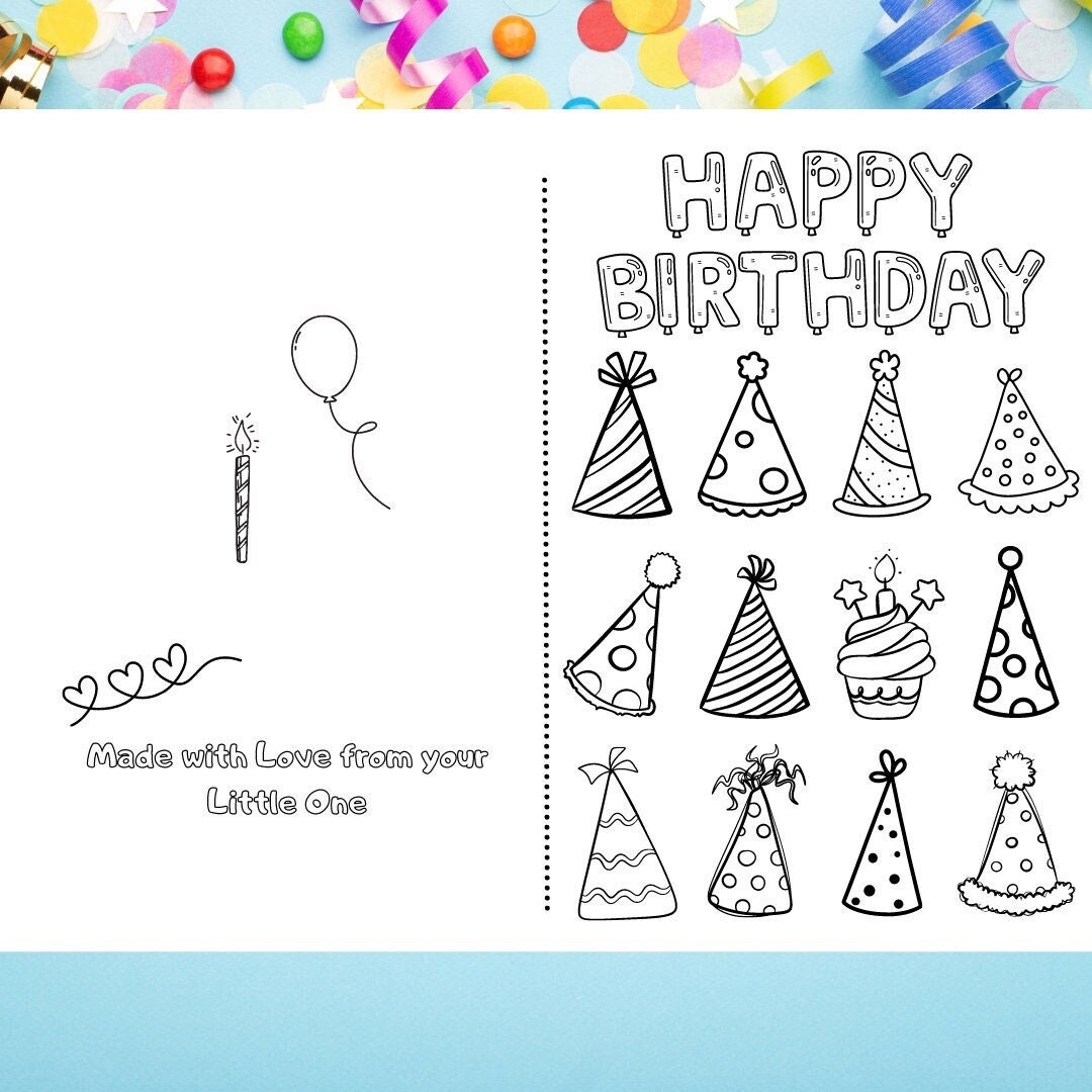 Printable Birthday Cards To Color