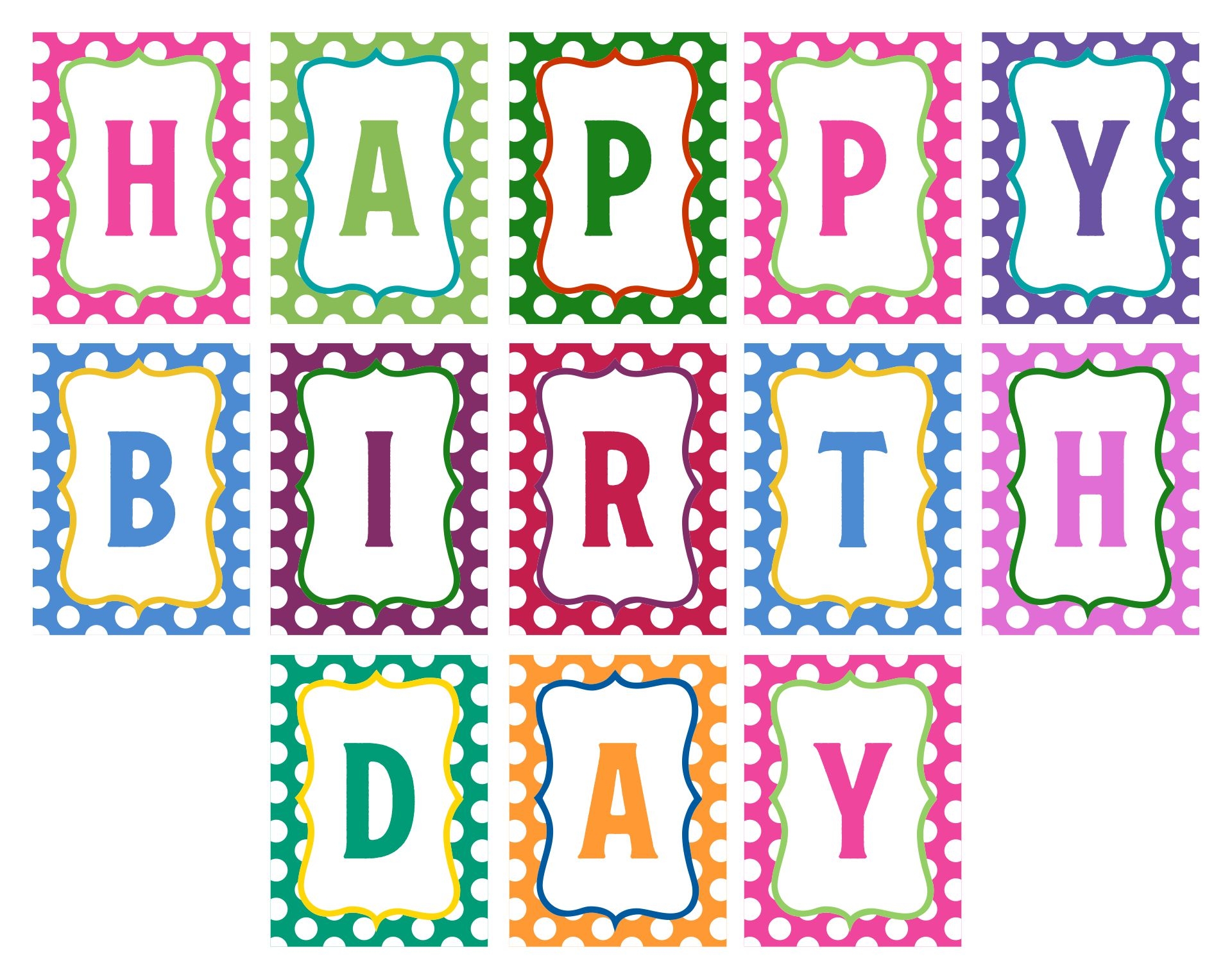 Happy Birthday Printable Letters Printable Party Favors