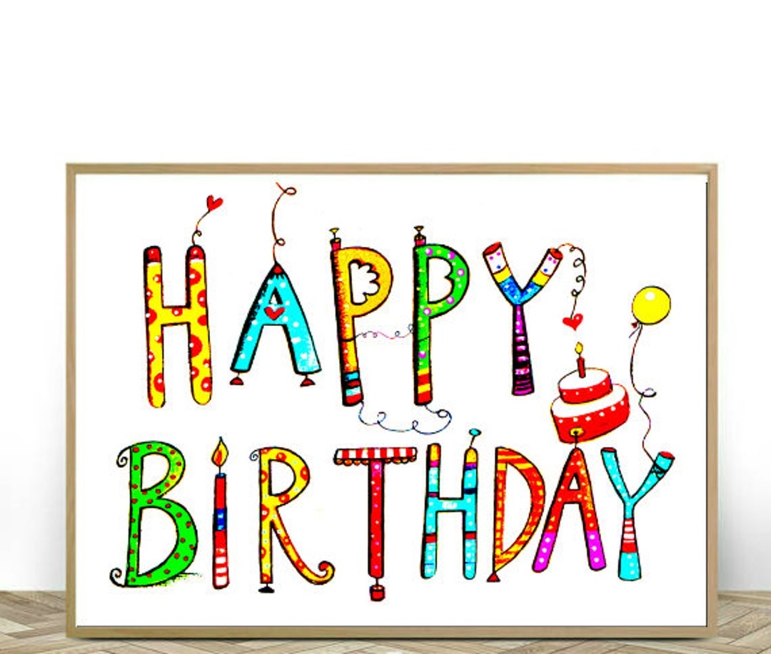 Happy Birthday Printable Sign Birthday Party Decor First 