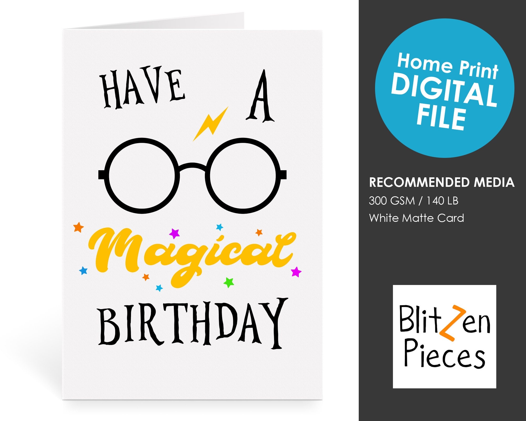 Have A Magical Birthday Greeting Card Printable Wizard Harry Potter Inspired Magic Worksheets Library