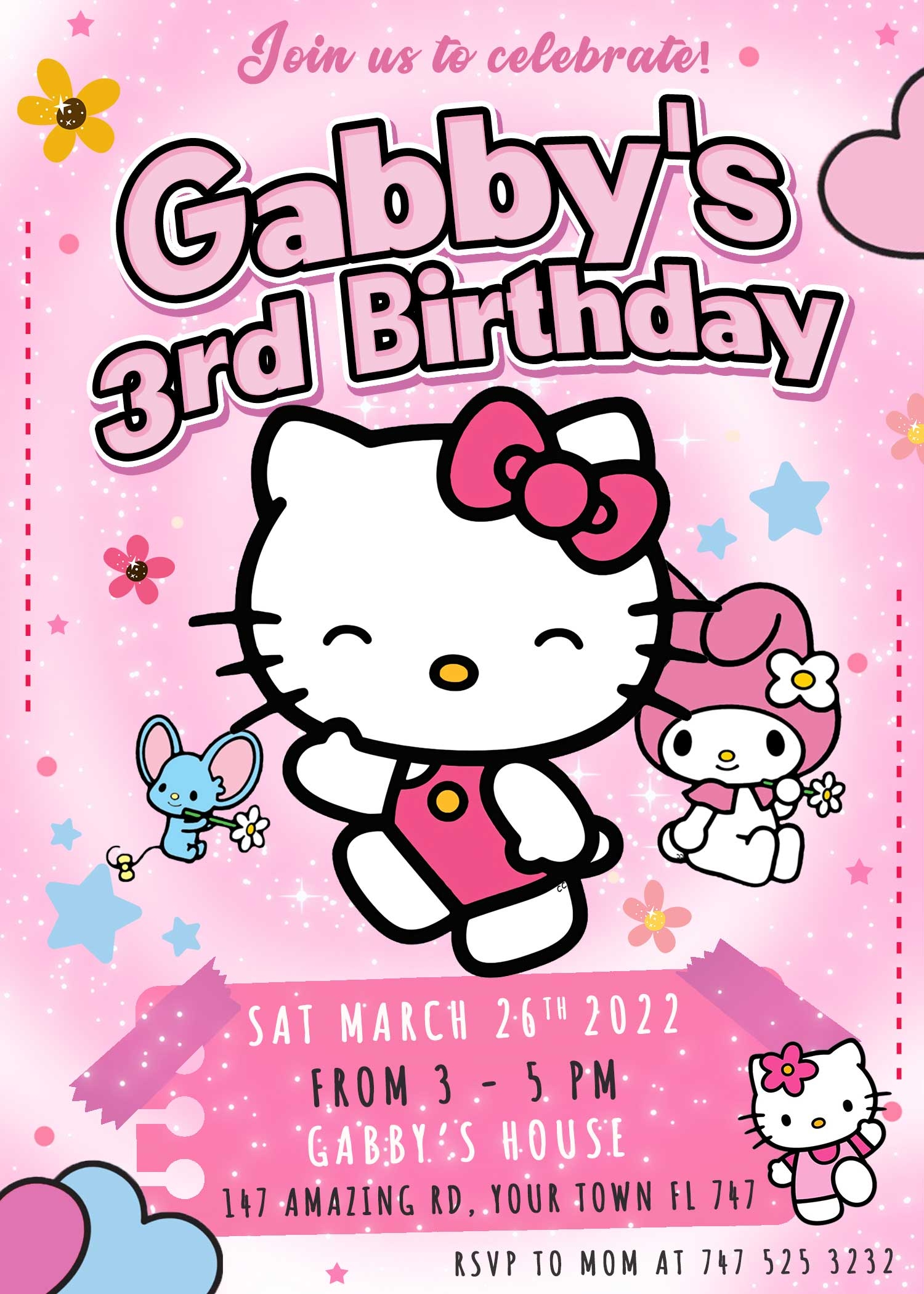 hello kitty printable birthday invitations