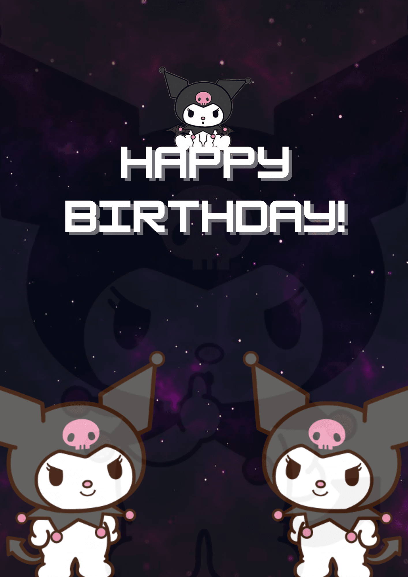 printable kuromi birthday card
