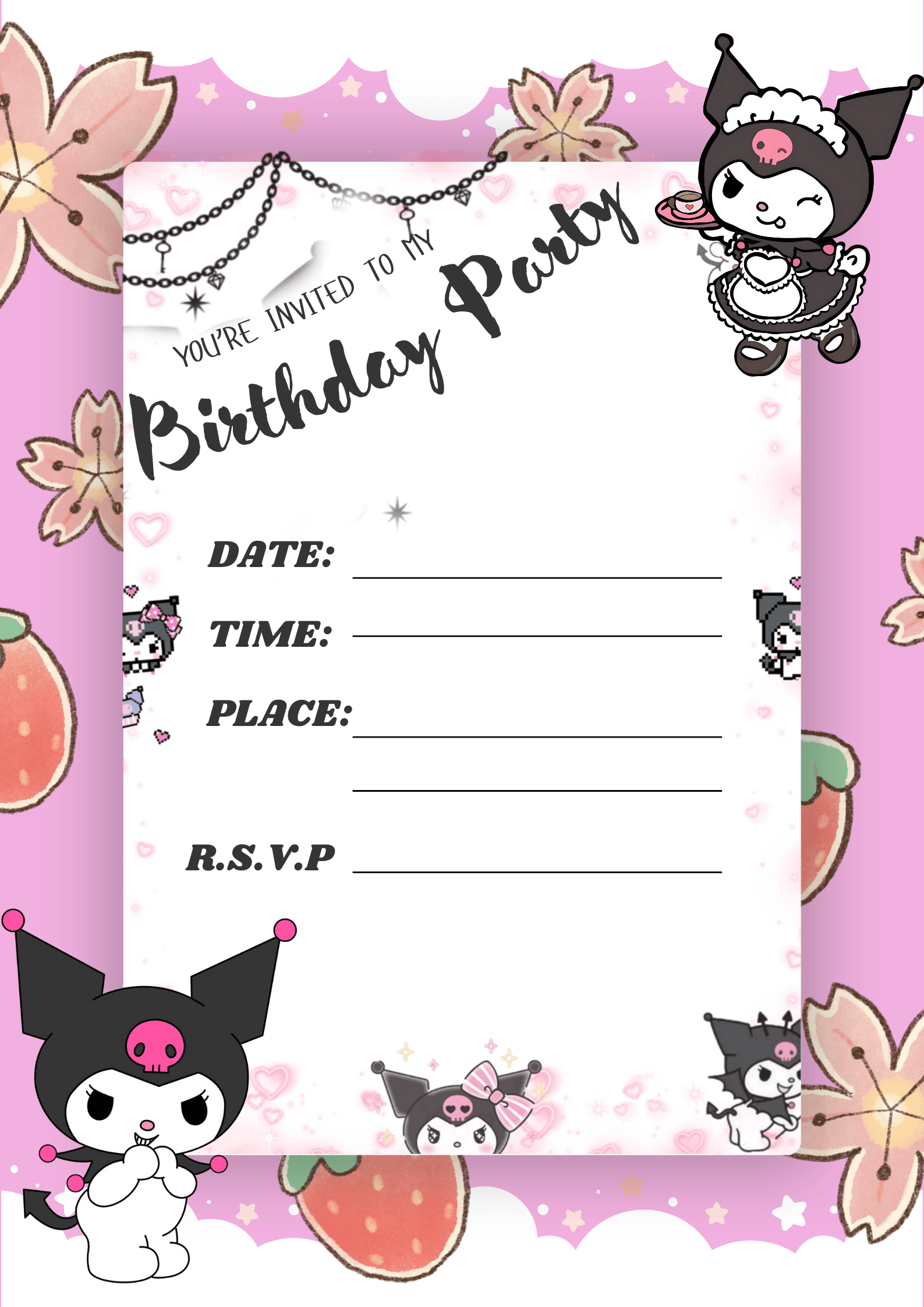 Kuromi Invitation By Raiah gomia Raket PH