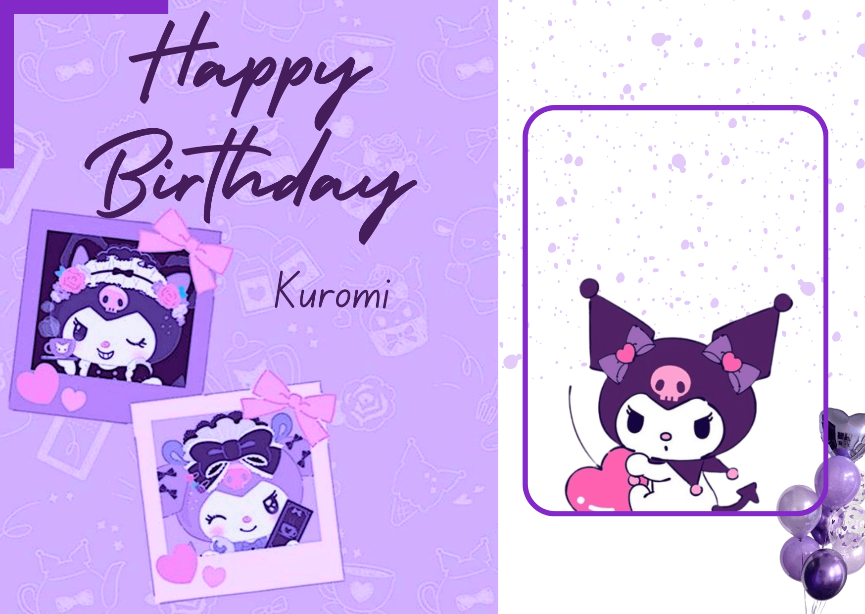 Kuromi Theme Birthday Card By Undefined Raket PH