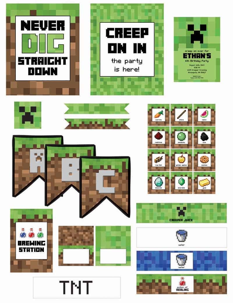 printable minecraft birthday invitations printable minecraft birthday invitations