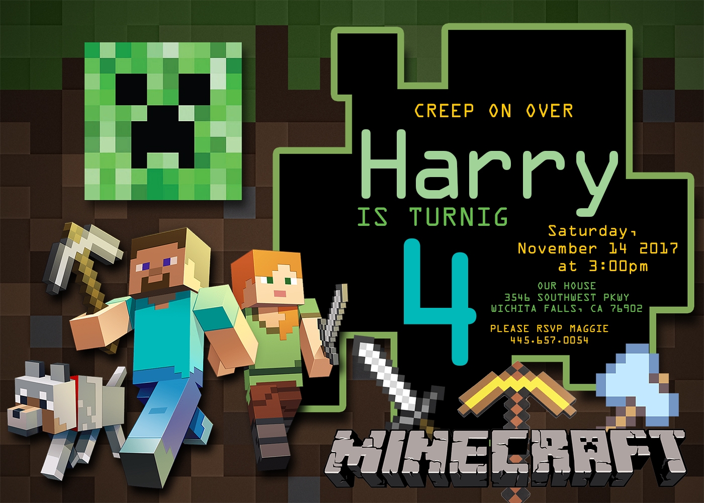 Minecraft Blocks Birthday Invitation Oscarsitosroom Minecraft Blocks Birthday Invitation Oscarsitosroom