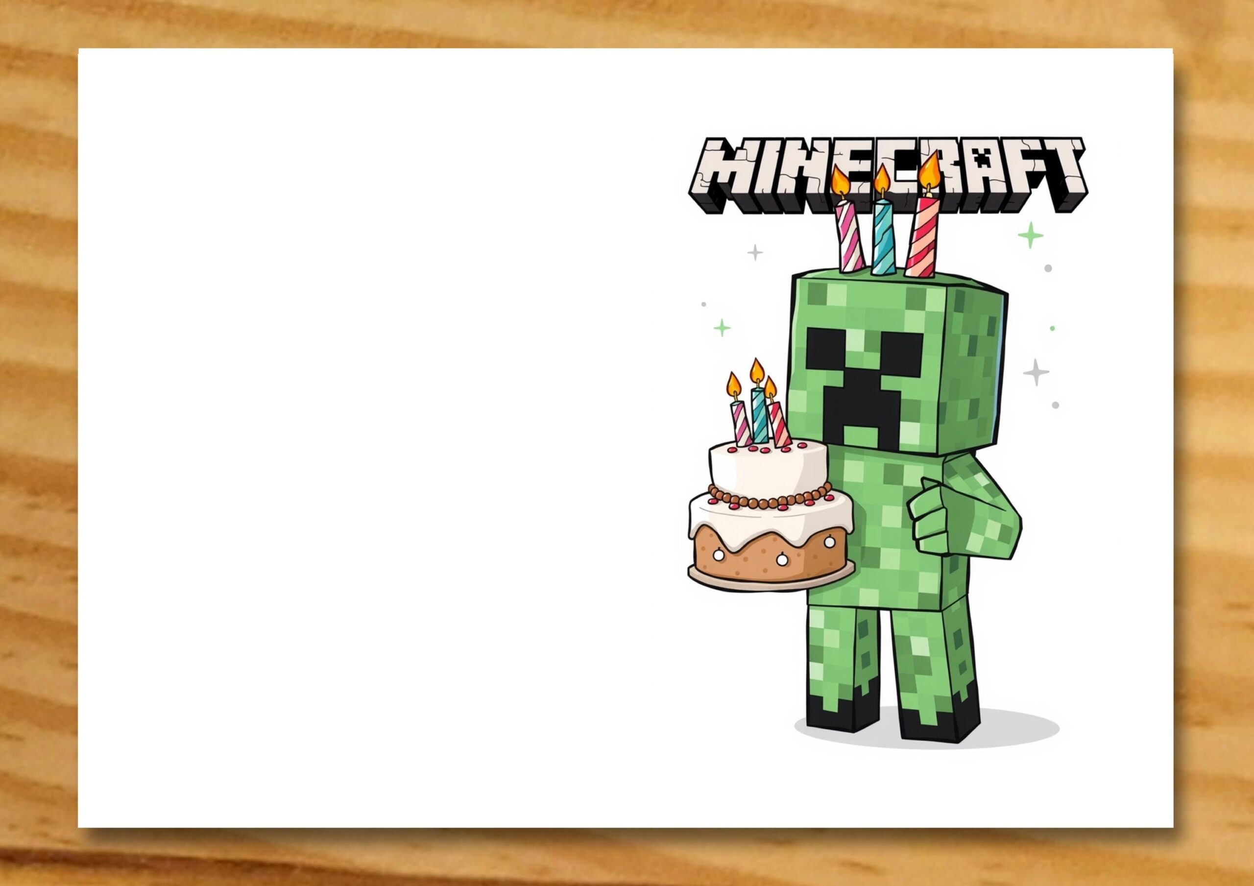 Minecraft Card Creeper Greeting Card Creeper Birthday Card minecraft Birthday Card Boy s Birthday Card printable Birthday Card For Gamer Etsy