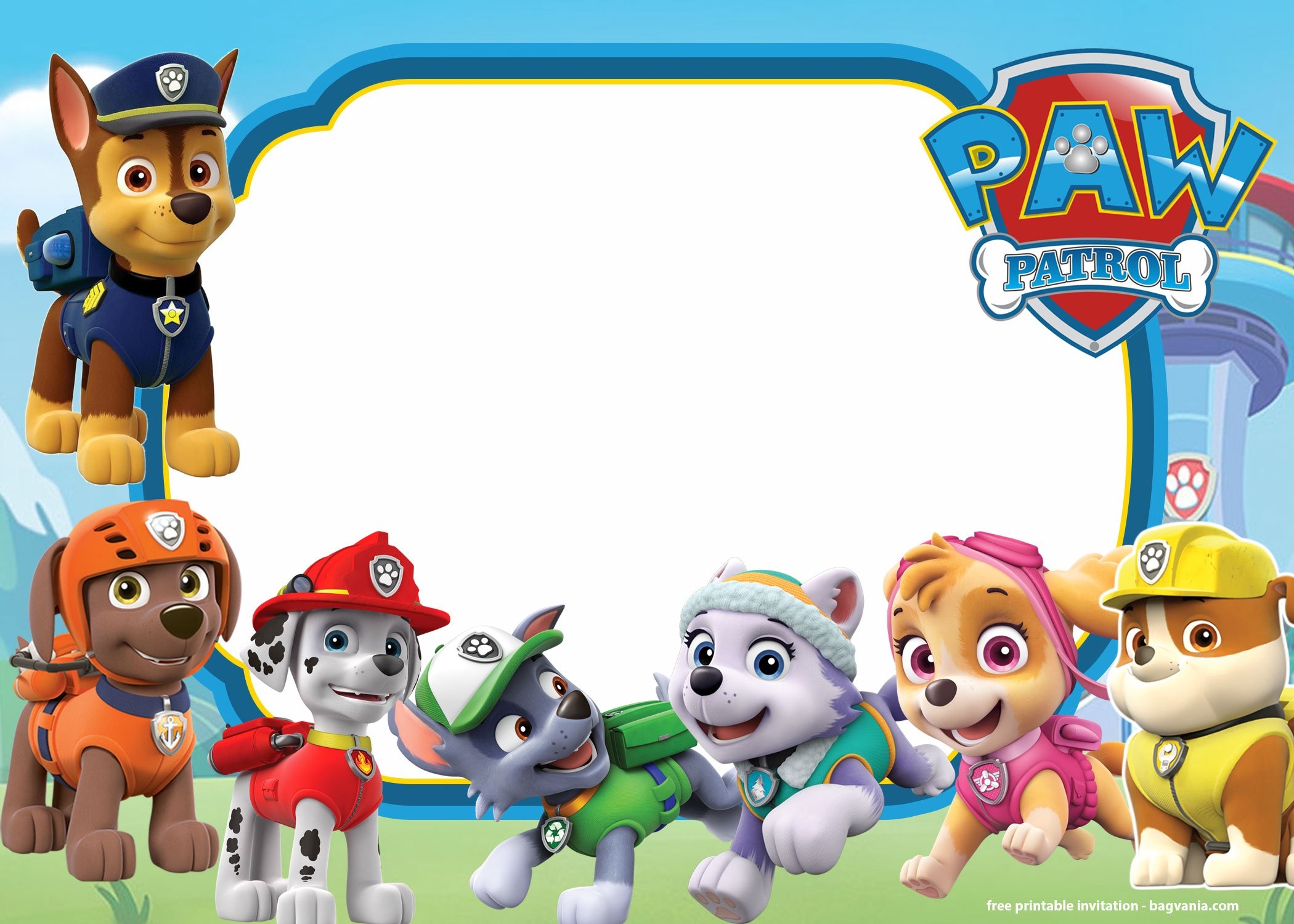 Printable Paw Patrol Birthday Card